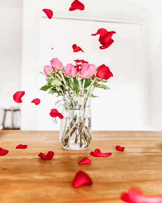 Red pink flowers Paint by number Red pink flowers Paint by number