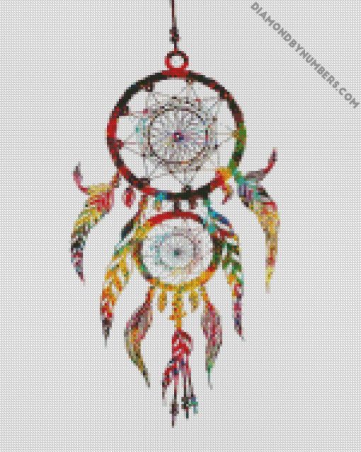 Simple colorful dream catcher diamond paintings