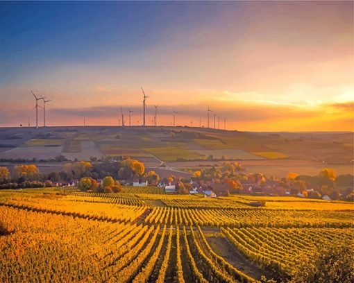 Beautiful Farm Sunrise paint by number