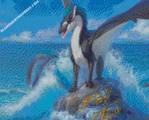 drakon skala okean diamond painting