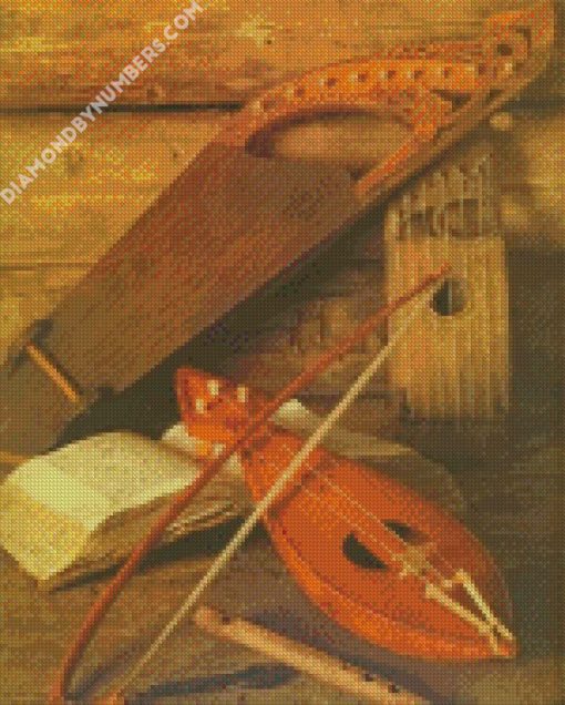 medieval bard instrument diamond paintings