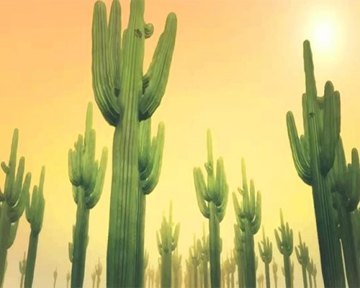 Sunny Day Cactus paint by number