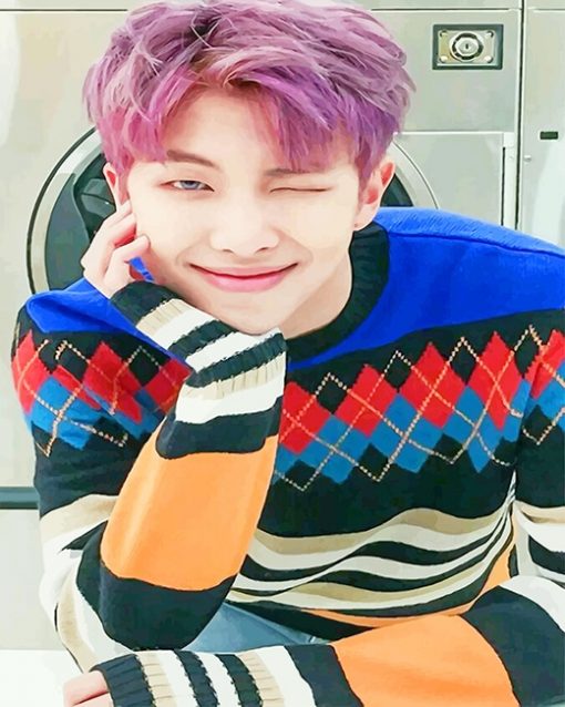 Kim Namjoon BTS Purple Hair Paint By Numbers