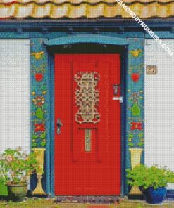 Aesthetic Red Door diamond painting