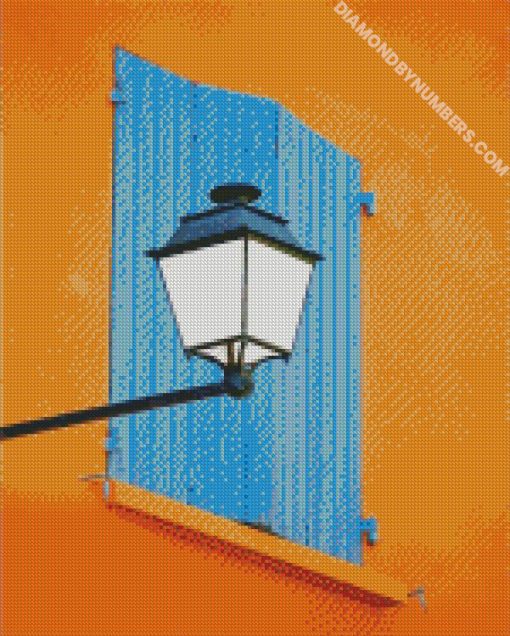 Aesthetic blue window diamond painting