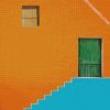 Aesthetic brown blue wall diamond painting