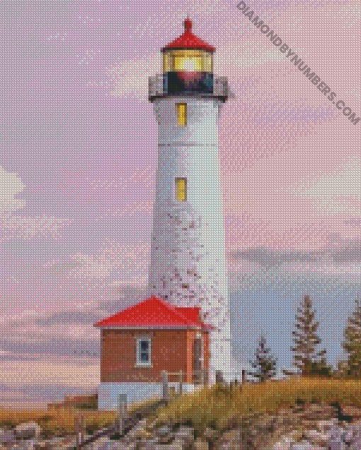 Aesthetic light house diamond painting