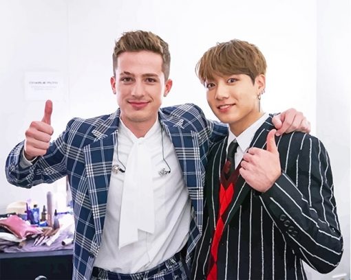 Charlie puth and jungkok adult paint by numbers