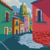 Colorful Houses Illustration diamond paintings