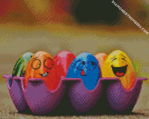 Funny Cool Colorful Eggs Art Diamond Painting
