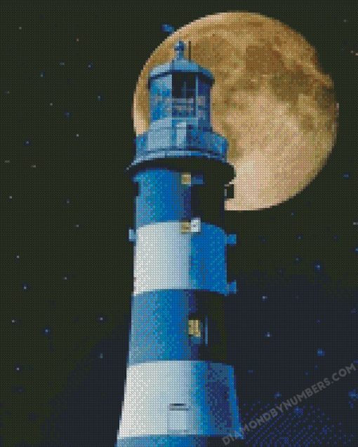 Moon light house diamond painting