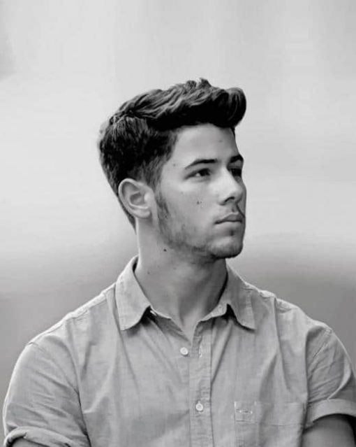 Nick Jonas Black And White adult paint by numbers