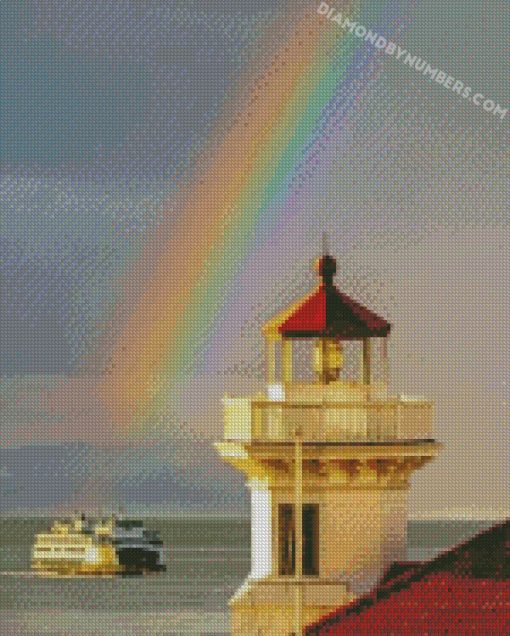 Rainbow lighthouse diamond paintings