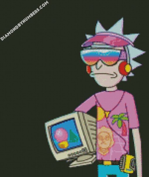Swaggy rick sanchez diamond painting