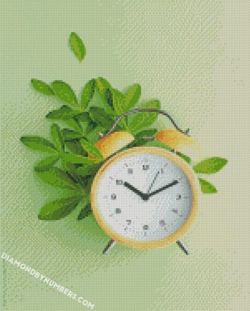 Yellow clock diamond painting