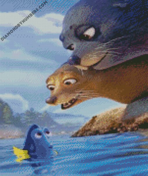 finding dory fluke and rudder diamond paintings