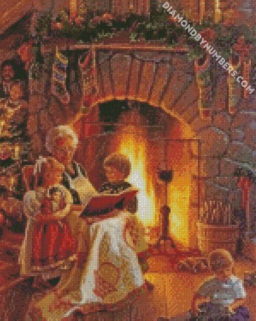 grandmother and grandkids christmas diamond paintings