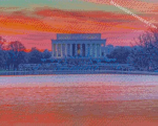 lincoln memorial sunset washington diamond paintings