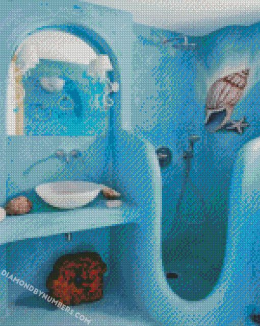 sea bathroom greece diamond paintings