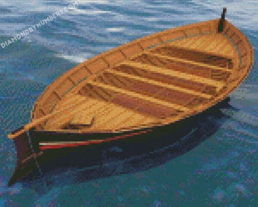 wooden row boat diamond paintings