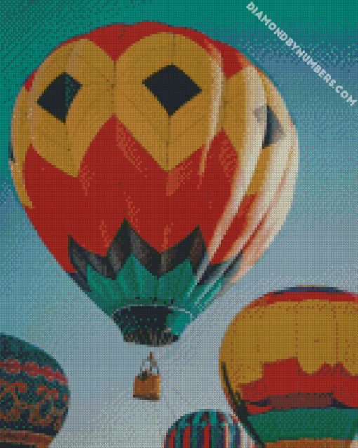 Colorful Hot Air Balloons In The Sky Diamond Painting