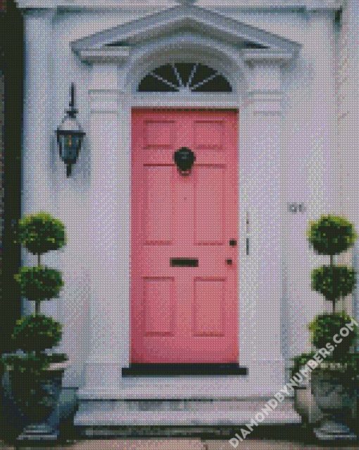 Door Pink diamond painting
