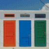 Aesthetic Five Closed Colorful Doors Diamond Painting