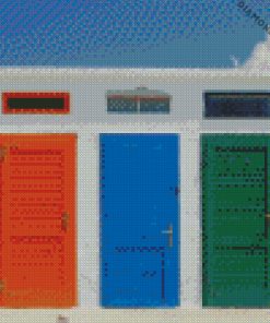 Aesthetic Five Closed Colorful Doors Diamond Painting
