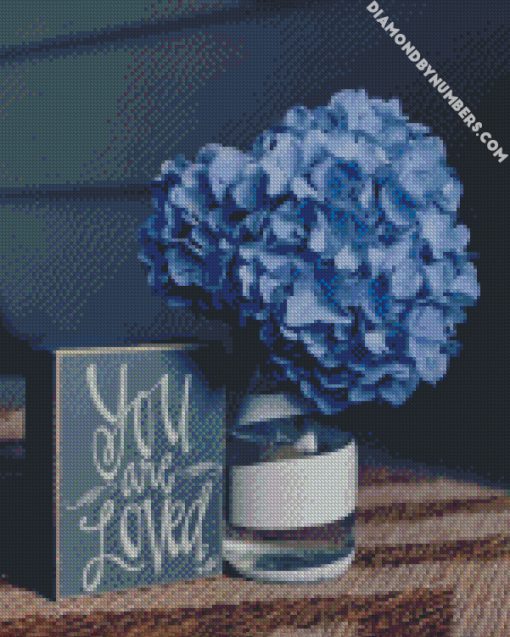 Beautiful Hydrangea Blue Flower diamond painting