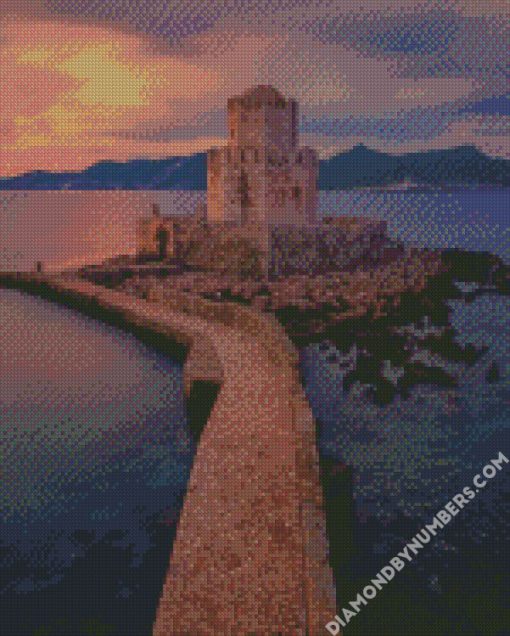 Bourtzi of Methoni fortress diamond painting