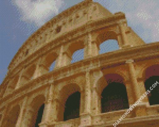 Colosseum Ancient Building Wreckage In Rome Italy diamond painting
