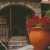 Flower Pot In House Garden diamond painting