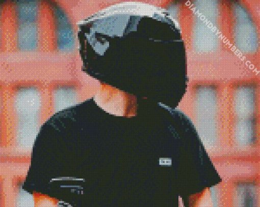Motorcyclist Bike Helmet diamond painting