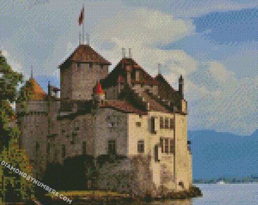 Switzerland Castle on sea diamond paintings