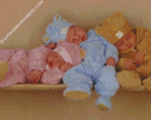 Triple Baby Siblings diamond paintings