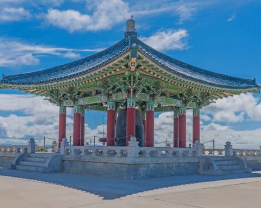USA Temple Pagodas Korean Friendship Bell paint by numbers