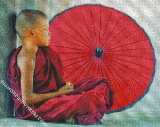 Young Buddhist Monk Meditatings