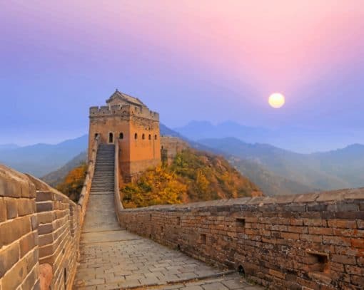Great Wall Of China At Sunrise paint by numbers