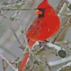 northern cardinal bird on tree diamond painting