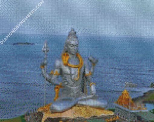 shiva Statue murudeshwar diamond painting