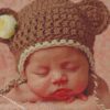 sleepy newborn baby With Wool Hat diamond painting