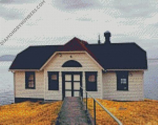 white and brown wooden house diamond paintings