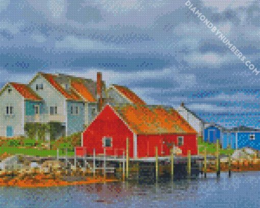 Peggys Cove Houses diamond painting