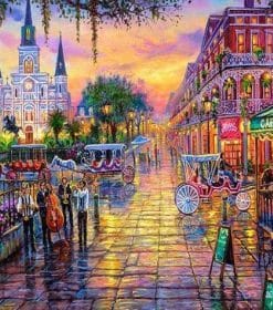 Colorful Jackson Square New Orleans paint by numbers