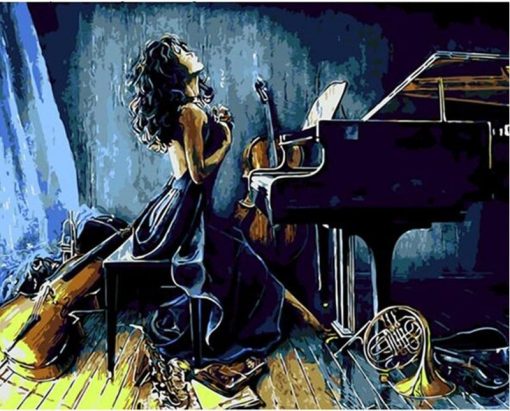 Piano Girl paint by numbers