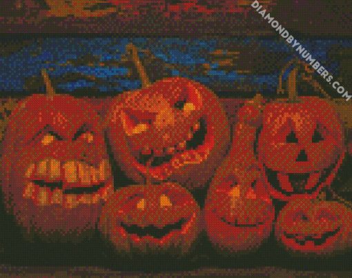 Scary Halloween Pumpkins diamond painting