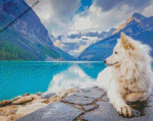 White Wolve diamond painting