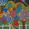 beautiful houses at night diamond paintings