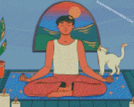 medetation in the house diamond painting