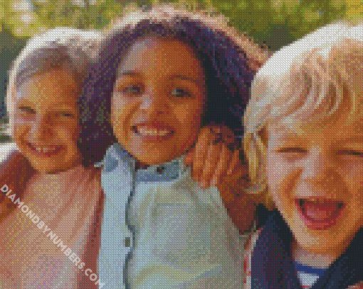 smiling children diamond painting